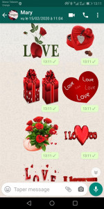 اسکرین شات برنامه WASticker - Love stickers 1