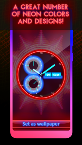 اسکرین شات برنامه Neon Clock Live Wallpaper App 4