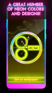 اسکرین شات برنامه Neon Clock Live Wallpaper App 2