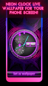 اسکرین شات برنامه Neon Clock Live Wallpaper App 5