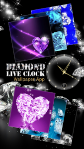 اسکرین شات برنامه Diamond Live Clock Wallpaper App 6