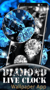 اسکرین شات برنامه Diamond Live Clock Wallpaper App 3
