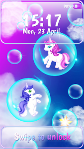 اسکرین شات برنامه Unicorn Lock Screen Custom Theme 4