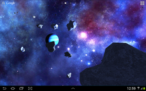 اسکرین شات برنامه Asteroids 3D live wallpaper 6