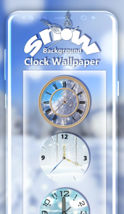 اسکرین شات برنامه Snow Background Clock Wallpaper 3
