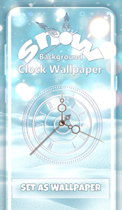 اسکرین شات برنامه Snow Background Clock Wallpaper 1