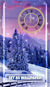 اسکرین شات برنامه Snow Background Clock Wallpaper 2