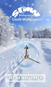 اسکرین شات برنامه Snow Background Clock Wallpaper 4