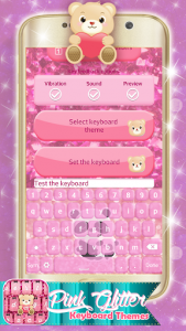 اسکرین شات برنامه Pink Glitter Keyboard Themes 4