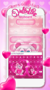 اسکرین شات برنامه Sweet Pink Valentine Keyboard 3
