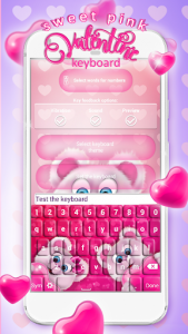 اسکرین شات برنامه Sweet Pink Valentine Keyboard 2