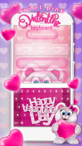 اسکرین شات برنامه Sweet Pink Valentine Keyboard 5