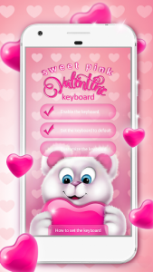 اسکرین شات برنامه Sweet Pink Valentine Keyboard 1