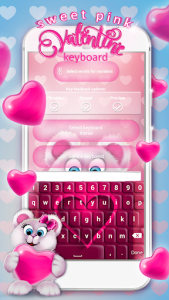 اسکرین شات برنامه Sweet Pink Valentine Keyboard 4