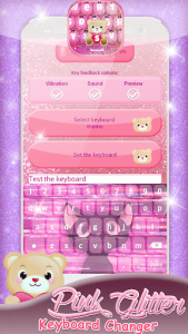 اسکرین شات برنامه Pink Glitter Keyboard Changer 2