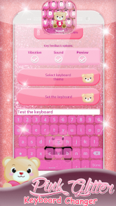 اسکرین شات برنامه Pink Glitter Keyboard Changer 1