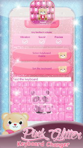 اسکرین شات برنامه Pink Glitter Keyboard Changer 3