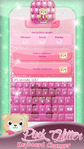 اسکرین شات برنامه Pink Glitter Keyboard Changer 5
