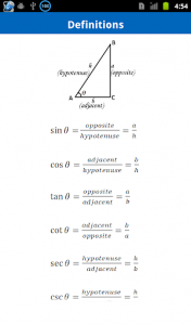 اسکرین شات برنامه Trigonometry Formulas Free 2