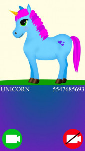 اسکرین شات بازی unicorn fake video call game 1
