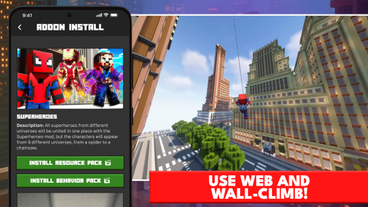 اسکرین شات 3 برنامه Superheroes Mods for Minecraft