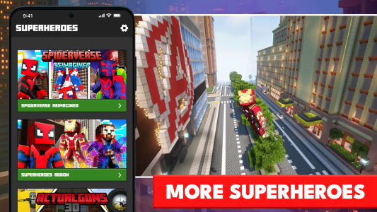 اسکرین شات 1 برنامه Superheroes Mods for Minecraft