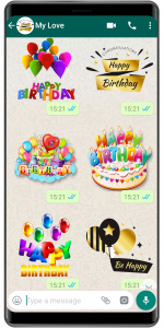 اسکرین شات برنامه WASticker - Birthday stickers 1