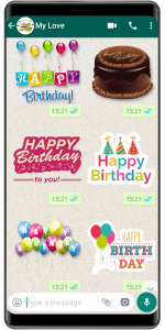 اسکرین شات برنامه WASticker - Birthday stickers 2