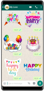 اسکرین شات برنامه WASticker - Birthday stickers 3
