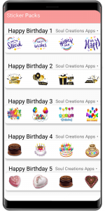 اسکرین شات برنامه WASticker - Birthday stickers 5