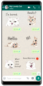 اسکرین شات برنامه WASticker - Cat stickers 2