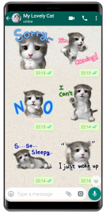 اسکرین شات برنامه WASticker - Cat stickers 1