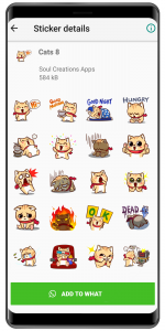 اسکرین شات برنامه WASticker - Cat stickers 8