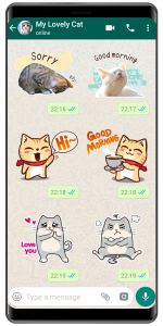 اسکرین شات برنامه WASticker - Cat stickers 3