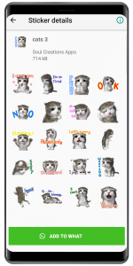 اسکرین شات برنامه WASticker - Cat stickers 6