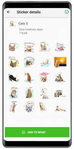 اسکرین شات برنامه WASticker - Cat stickers 7