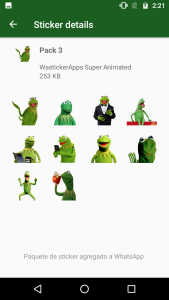 اسکرین شات 5 برنامه Kermit Memes WASticker