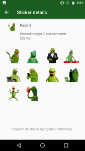 اسکرین شات برنامه Kermit Memes WASticker 5