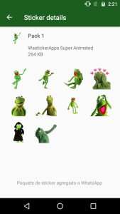اسکرین شات 3 برنامه Kermit Memes WASticker