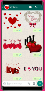 اسکرین شات برنامه WASticker - Love Stickers 2