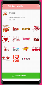 اسکرین شات برنامه WASticker - Love Stickers 5