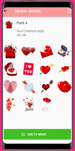 اسکرین شات برنامه WASticker - Love Stickers 6