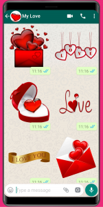 اسکرین شات برنامه WASticker - Love Stickers 1