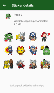 اسکرین شات 2 برنامه Animated Superheroes WASticker