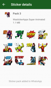 اسکرین شات برنامه Animated Superheroes WASticker 3