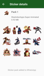 اسکرین شات 1 برنامه Animated Superheroes WASticker