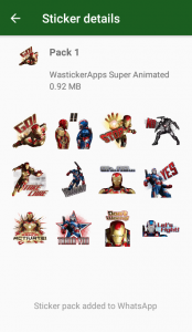 اسکرین شات برنامه Animated Superheroes WASticker 1