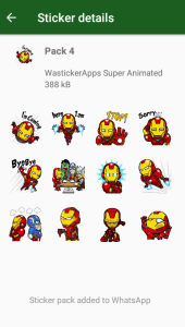 اسکرین شات 4 برنامه Animated Superheroes WASticker