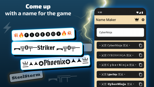 اسکرین شات برنامه Nickname Maker: Gamer names 2