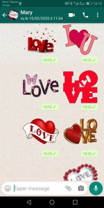اسکرین شات برنامه WASticker - Love Stickers 3